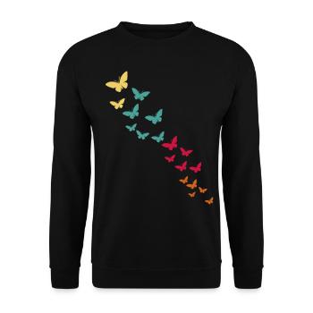 butterfly - Unisex Sweatshirt - black - Front - Alina (178cm) & Michal (187cm)