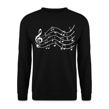 Clé de bas de la note - Sweat-shirt Unisexe - noir - Devant - Alina (178cm) & Michal (187cm)