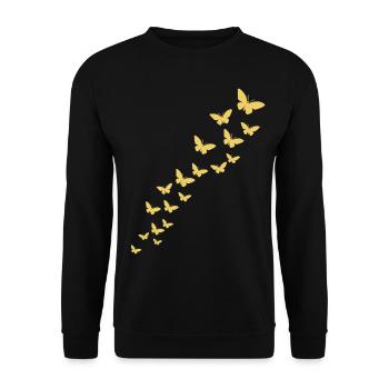 Butterflies Butterfly - Unisex Sweatshirt - black - Front - Alina (178cm) & Michal (187cm)