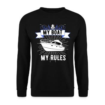 Boat Regatta . Powerboat motor yacht . Yacht Sailing - Unisex Sweatshirt - black - Front - Alina (178cm) & Michal (187cm)