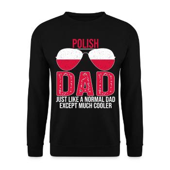 Polish Dad Poland Flag Sunglasses Father's Day - Unisex Sweatshirt - black - Front - Alina (178cm) & Michal (187cm)