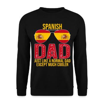 Spanish Dad Espagne drapeau lunettes de soleil Fête des Pères - Sweat-shirt Unisexe - noir - Devant - Alina (178cm) & Michal (187cm)
