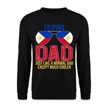 Filipino Dad Philippines Flag Sunglasses Father’s - Sweat-shirt Unisexe - noir - Devant - Alina (178cm) & Michal (187cm)