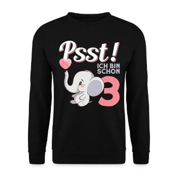 Girls Children's Birthday 3rd Birthday - Unisex Sweatshirt - black - Front - Alina (178cm) & Michal (187cm)