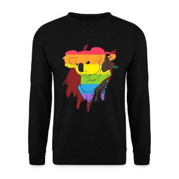 LGBT Schwul Gay Pride CSD Lesbe Homosexuell Lesbe - Unisex Pullover - Schwarz - Vorne - Alina (178cm) & Michal (187cm)