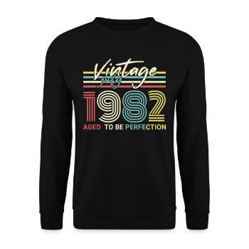 geboren im Juli 1982 - Unisex Pullover - Schwarz - Vorne - Alina (178cm) & Michal (187cm)
