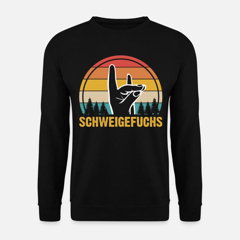 Schweigefuchs Lehrer Retro Geschenkidee - Unisex Pullover - Schwarz