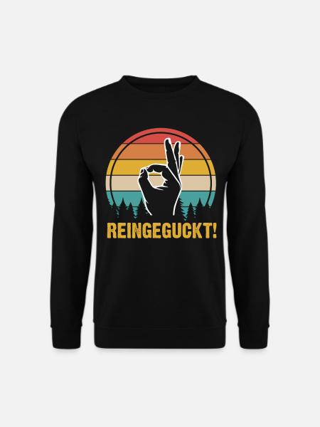 Reingeguckt Retro - Unisex Pullover - Schwarz