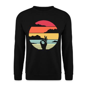 Reingeguckt - Unisex Pullover - Schwarz - Vorne - Alina (178cm) & Michal (187cm)