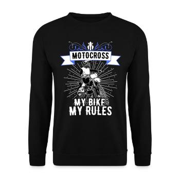 Motocross / Enduro / Freestyle mx / Dirtbike retro - Unisex Sweatshirt - black - Front - Alina (178cm) & Michal (187cm)