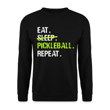 Eat Sleep Pickleball Repeat Paddleball Pickleball - Unisex Sweatshirt - black - Front - Alina (178cm) & Michal (187cm)