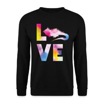Iguana Love Watercolor - Sweat-shirt Unisexe - noir - Devant - Alina (178cm) & Michal (187cm)