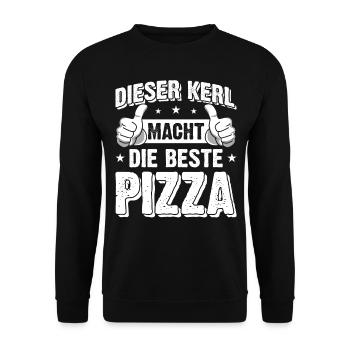 Pizzabäcker - Unisex Pullover - Schwarz - Vorne - Alina (178cm) & Michal (187cm)