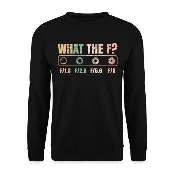 Fotograf - What the f? - Unisex Pullover - Schwarz - Vorne - Alina (178cm) & Michal (187cm)