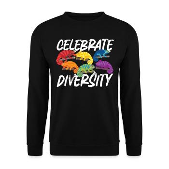 Chameleon Celebrate Diversity - Unisex Pullover - Schwarz - Vorne - Alina (178cm) & Michal (187cm)