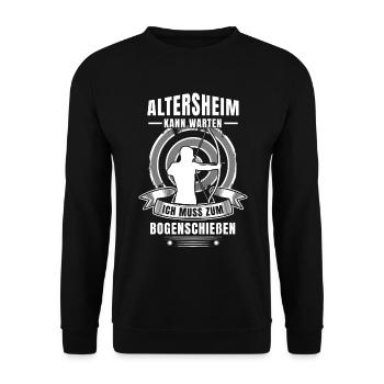 Bogenschießen - Unisex Pullover - Schwarz - Vorne - Alina (178cm) & Michal (187cm)