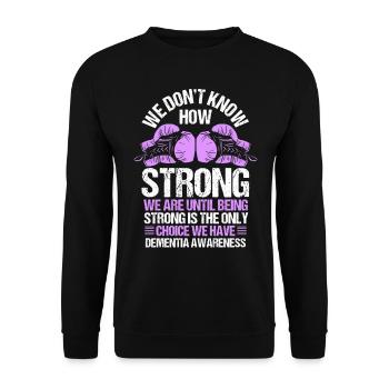 Dementia Awareness Dement Choice Purple Ribbon - Unisex Sweatshirt - black - Front - Alina (178cm) & Michal (187cm)