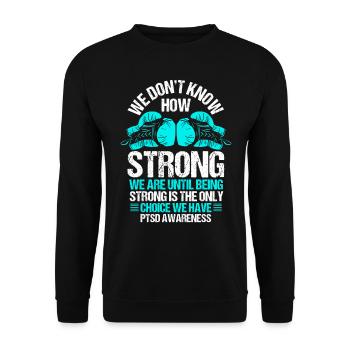 PTSD Awareness Vétéran Soldier Choice Teal Ribbon - Sweat-shirt Unisexe - noir - Devant - Alina (178cm) & Michal (187cm)