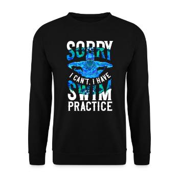 Swimmer Sorry Swim Practice - Unisex Sweatshirt - black - Front - Alina (178cm) & Michal (187cm)