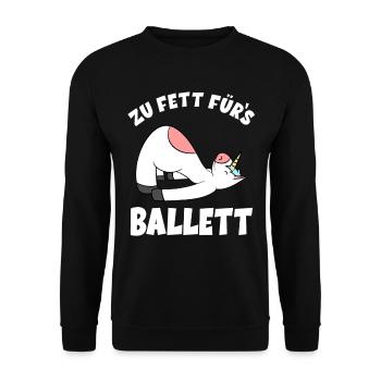 Ballerina Ballet Unicorn - Too Fat For Ballet - Unisex Sweatshirt - black - Front - Alina (178cm) & Michal (187cm)