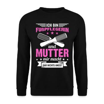 Fußpflegerin Podologin Mama Mutter Muttertag - Unisex Pullover - Schwarz - Vorne - Alina (178cm) & Michal (187cm)