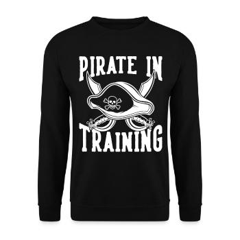 Pirate Skull Buoy Captain Fun Gift - Unisex Sweatshirt - black - Front - Alina (178cm) & Michal (187cm)