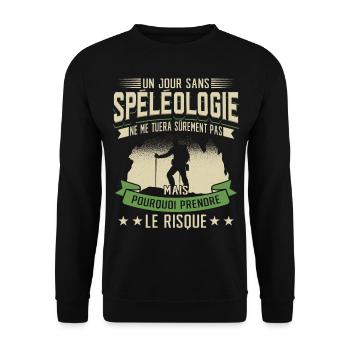 Spéléologie Humour Spéléologue - Sweat-shirt Unisexe - noir - Devant - Alina (178cm) & Michal (187cm)