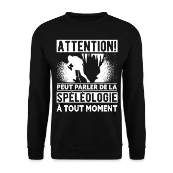 Spéléologie Humour Spéléologue - Sweat-shirt Unisexe - noir - Devant - Alina (178cm) & Michal (187cm)