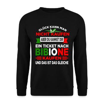 Italienische Flagge Bibione Geschenk - Unisex Pullover - Schwarz - Vorne - Alina (178cm) & Michal (187cm)