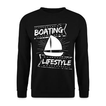 Boat Regatta . Powerboat motor yacht . Yacht Sailing - Unisex Sweatshirt - black - Front - Alina (178cm) & Michal (187cm)