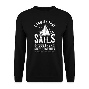 Sailing A Family That Sails - Sweat-shirt Unisexe - noir - Devant - Alina (178cm) & Michal (187cm)
