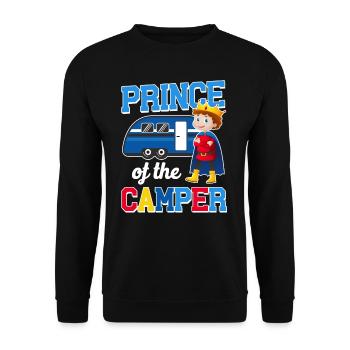 Cute Camping Prince Of The Camper - Unisex Sweatshirt - black - Front - Alina (178cm) & Michal (187cm)