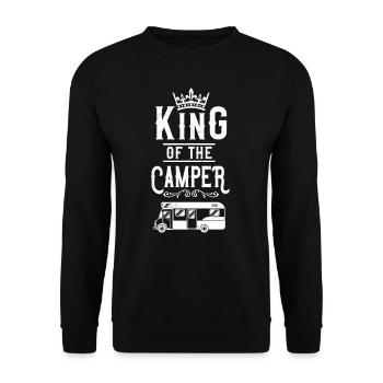 Camping King Of The Camper - Unisex Sweatshirt - black - Front - Alina (178cm) & Michal (187cm)