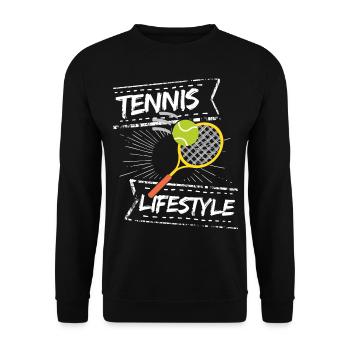 tennis / tennis / joueur de tennis / de tennis / de tennis - Sweat-shirt Unisexe - noir - Devant - Alina (178cm) & Michal (187cm)