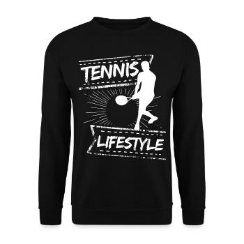 tennis / tennis / joueur de tennis / de tennis / de tennis - Sweat-shirt Unisexe - noir - Devant - Alina (178cm) & Michal (187cm)