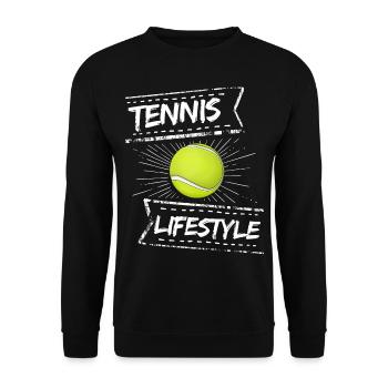 tennis / tennis / joueur de tennis / de tennis / de tennis - Sweat-shirt Unisexe - noir - Devant - Alina (178cm) & Michal (187cm)