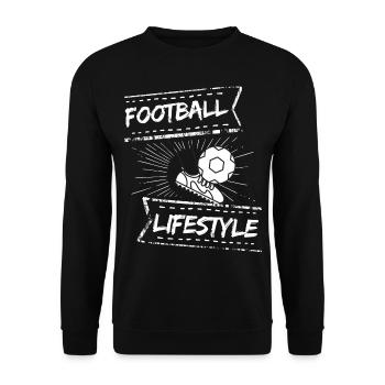 Fußball / Fußballmanschaft /Futbol / Fußball spiel - Unisex Pullover - Schwarz - Vorne - Alina (178cm) & Michal (187cm)