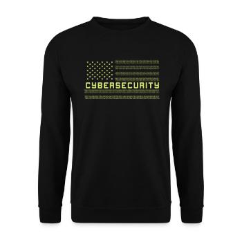 CYBERSECURITY Cybersecurity US Flag - Unisex Sweatshirt - black - Front - Alina (178cm) & Michal (187cm)