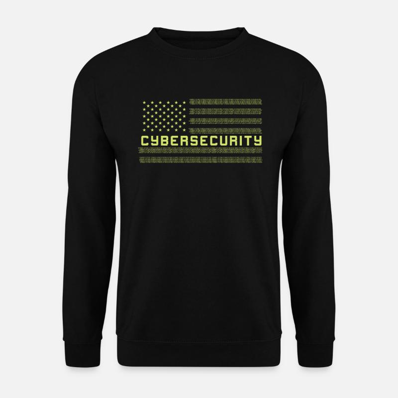 CYBERSECURITY Cybersecurity US Flag - Unisex Sweatshirt - black