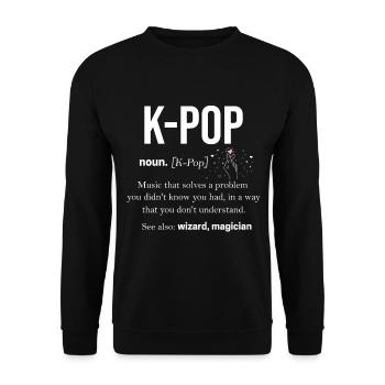 K-pop musique coréenne cadeau Corée Corée Pop - Sweat-shirt Unisexe - noir - Devant - Alina (178cm) & Michal (187cm)