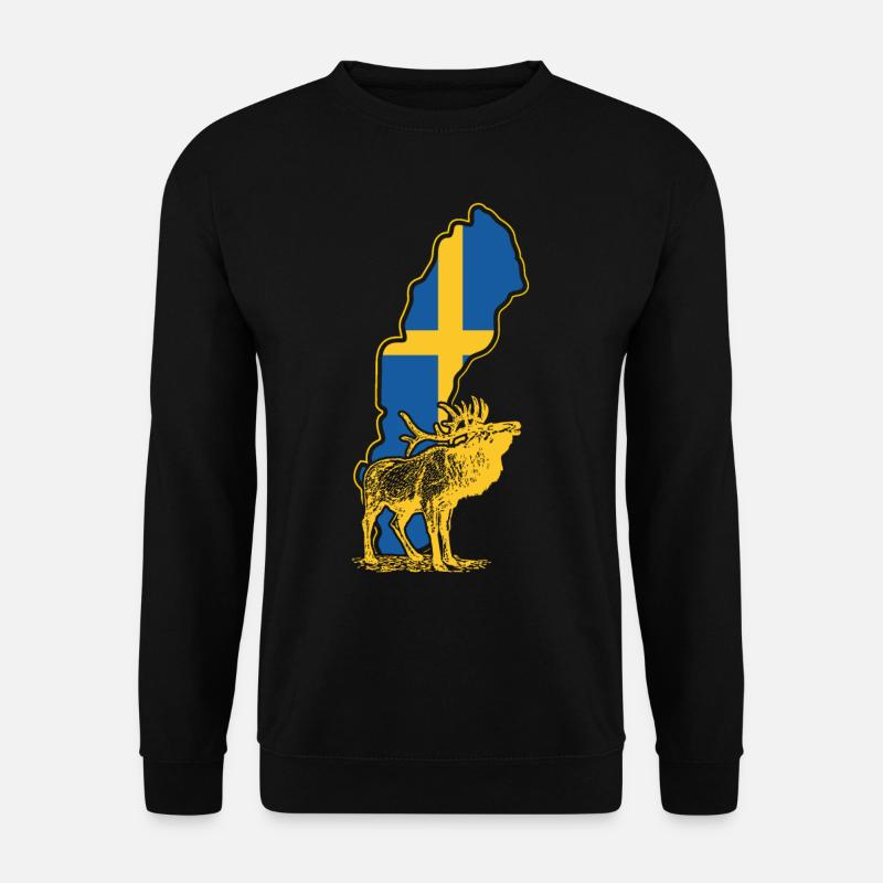 Schweden Tshirt Elch - Unisex Pullover - Schwarz
