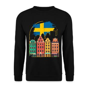 Suède cadeau de Stockholm suédois Malmö Fika - Sweat-shirt Unisexe - noir - Devant - Alina (178cm) & Michal (187cm)
