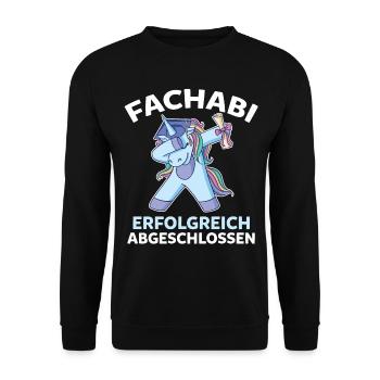 Dabbing Astronaut Fachabi Fachabitur Gymnasium Abi - Unisex Pullover - Schwarz - Vorne - Alina (178cm) & Michal (187cm)