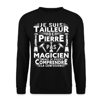 Tailleur de Pierre - Sweat-shirt Unisexe - noir - Devant - Alina (178cm) & Michal (187cm)
