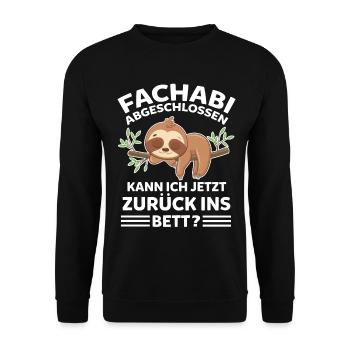 Faultier Gymnasium Abschluss Schüler Gymnasiast Fa - Unisex Pullover - Schwarz - Vorne - Alina (178cm) & Michal (187cm)