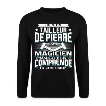 Tailleur de Pierre - Sweat-shirt Unisexe - noir - Devant - Alina (178cm) & Michal (187cm)