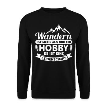 Wanderer Berge Wandern Geschenk - Unisex Pullover - Schwarz - Vorne - Alina (178cm) & Michal (187cm)