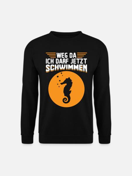 Seepferdchen - Weg da ich darf jetzt schwimmen - Unisex Pullover - Schwarz