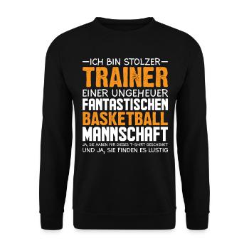 Basketball Trainer Geschenk - Unisex Pullover - Schwarz - Vorne - Alina (178cm) & Michal (187cm)