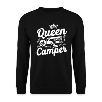 Camping Queen Of The Camper - Unisex Pullover - Schwarz - Vorne - Alina (178cm) & Michal (187cm)